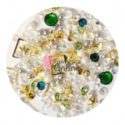 Decor pentru unghii cu Cristale 3D mixt CMX09 Green